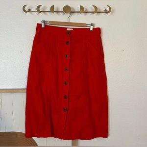 Universal Thread Red Button Front Linen
Midi Skirt